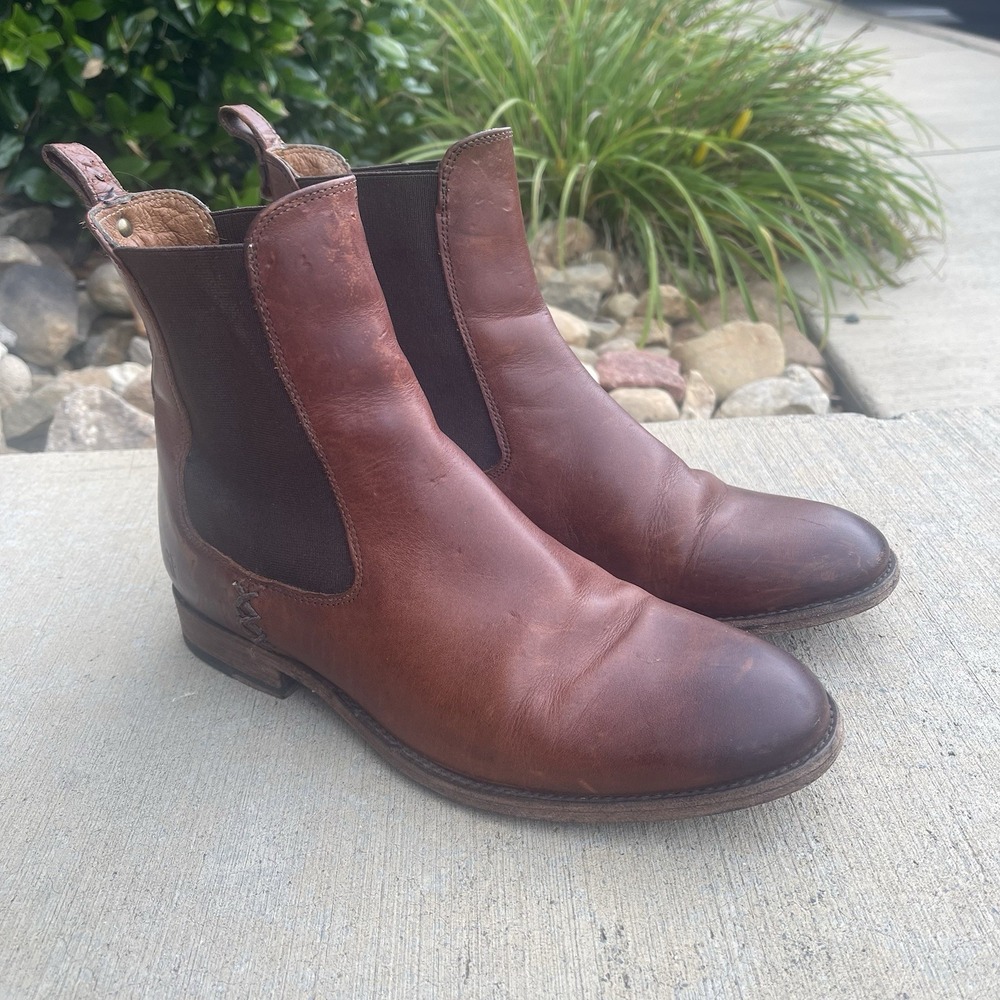 Frye Boots Womens Size 8B Cognac Brown Melissa Chelsea Pull On Leather 3475454 - Picture 2 of 11